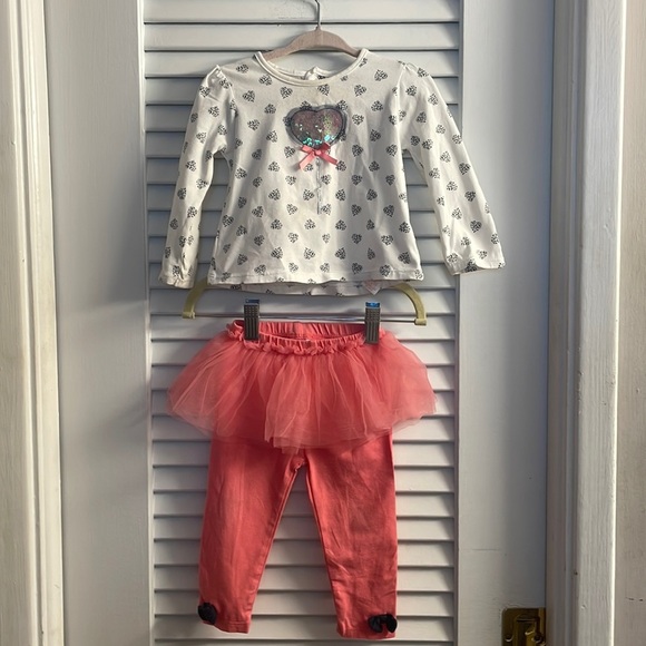 Petit Lem Other - Petit Lem Size 12M Tutu Pants & Matching Shirt Set.EUC-See pics some tulle pulls